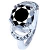 Image 1 : SZ 7.5 5.44 CT BLACK MOISSANITE ROUND 925S RING