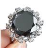 Image 2 : SZ 7.25 7.54 CT BLACK MOISSANITE 925S RING