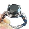 Image 2 : SZ 7.5 2.77CT BLACK ROUND MOISSANITE 925S RING