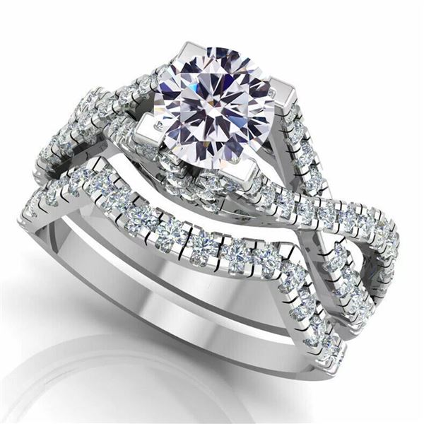 3.11 CT VVS1 WHITE MOISSANITE 925 SILVER RING SET