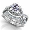 Image 1 : 3.11 CT VVS1 WHITE MOISSANITE 925 SILVER RING SET