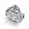 Image 2 : 3.11 CT VVS1 WHITE MOISSANITE 925 SILVER RING SET