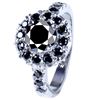 Image 1 : 3.39CT BLACK ROUND MOISSANITE 925S ENGAGEMENT RING