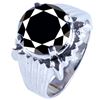 Image 1 : SZ 9 5.69 CT BLACK ROUND MOISSANITE 925S RING