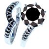 Image 1 : SZ 8 5.39CT BLACK COLOR MOISSANITE ROUND 925S RING