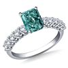 Image 1 : SZ 8 3.54 CT WHITE BLUE RADIANT CUT MOISSANITE