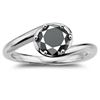 Image 1 : SZ 7.5 2.64 CT BLACK MOISSANITE ROUND 925S RING