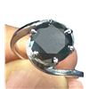 Image 2 : SZ 7.5 2.64 CT BLACK MOISSANITE ROUND 925S RING