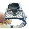 Image 1 : SZ 9.5 3.87 CT BLACK MOISSANITE 925S MEN'S RING