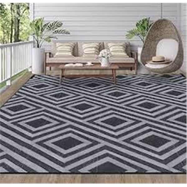 NEW LIVEINU OUTDOOR RUG BEIGE GREY 9 X 12FT