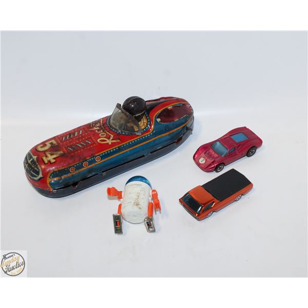 ASSTD ESTATE TOYS - HOT WHEELS, TIN LIOTHO & STAR