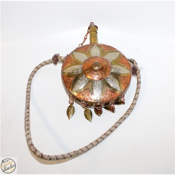 VINTAGE MOROCCAN ISLAMIC POWDER FLASK COPPER/