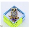 Image 1 : OWL BROOCH IN COBALT BLUE COLOUR