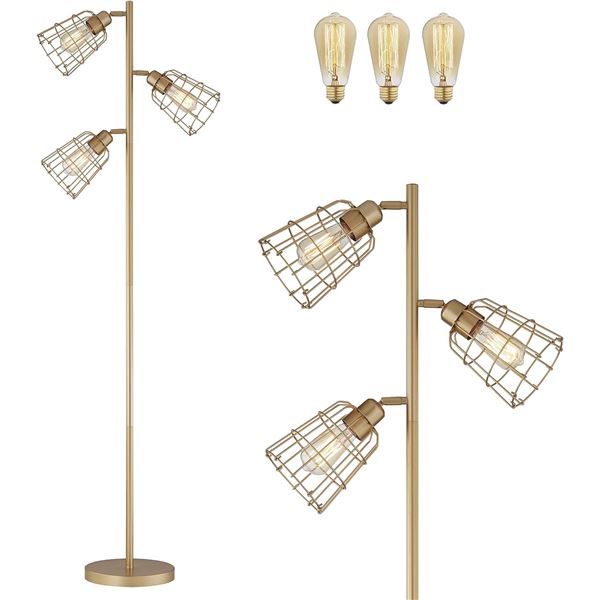 BRAND NEW FLOOR LAMP MODERN TALL GOLD ADJUSTABLE