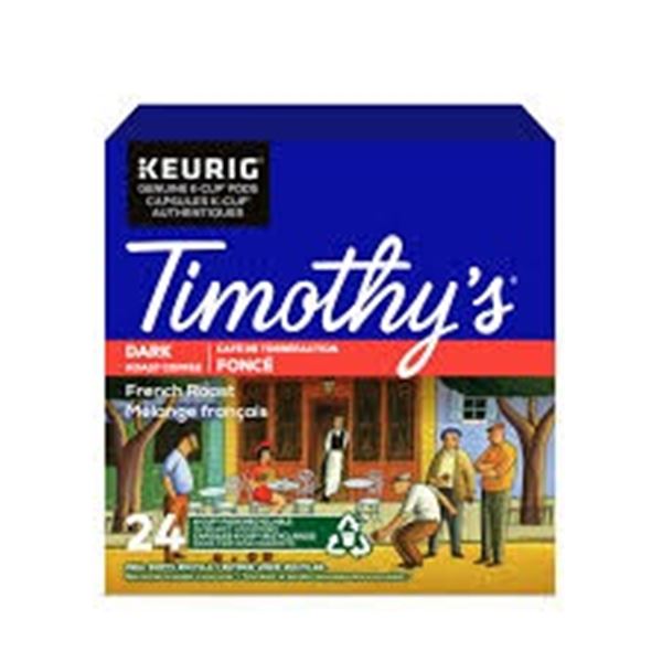 NEW 4 X 24CT TIMOTHYS FRENCH ROAST COFFEE