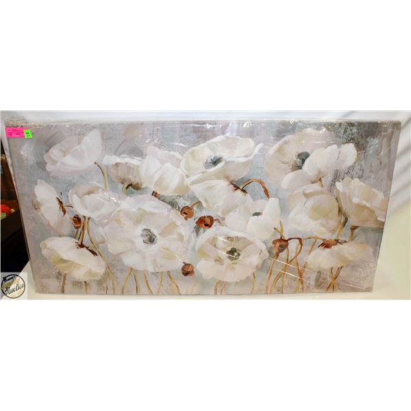 BRAND NEW ABSTRACT FLOWERS WALL ART CANVAS 20X40"