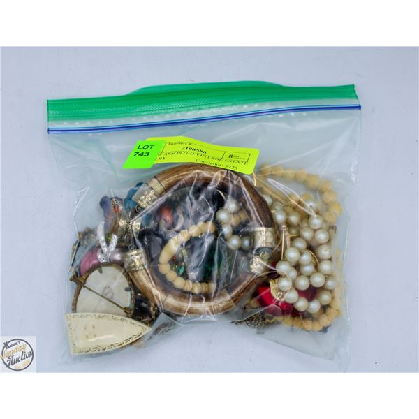 LOT OF ASSORTED VINTAGE ESTATE JEWELRY