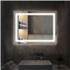 Image 1 : BRAND NEW LIGHTED VANITY MIRROR SILVER 24 X 18"
