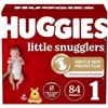 Image 1 : NEW 84 DIAPERS HUGGIES LITTLE SNUGGLERS SIZE 1