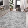 Image 1 : NEW CINKNOTS AREA RUGS FLUFFY GREY WHITE 6.5X9.8FT