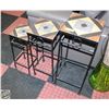 Image 1 : 3 STACKABLE TABLES - METAL/SLATE 20"-28" HIGH