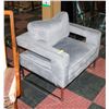 Image 1 : GREY CHROME METAL FRAMED SUEDE ACCENT CHAIR