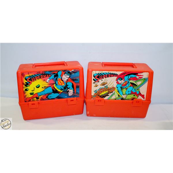 2 VINTAGE THERMOS SUPERMAN LUNCH BOXES