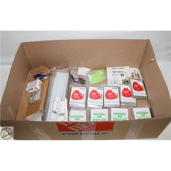 NEW FISHING LURES, EMERGENCY BLANKETS,