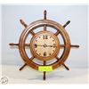 Image 1 : CAPTAINS WHEEL WOODEN CLOCK TESTED WORKING