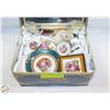 Image 1 : BUNDLE OF LIMOGES PIECES IN VINTAGE TIN