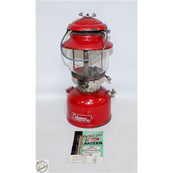 VINTAGE COLEMAN RED KEROSENE LANTERN, T-66