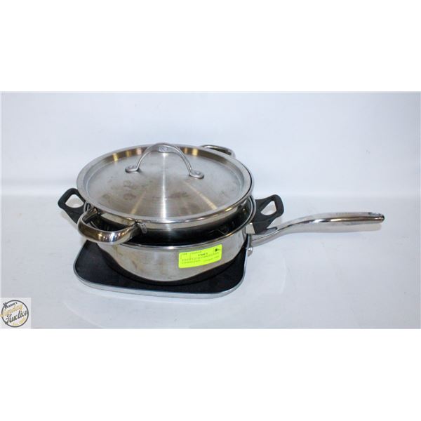 ESTATE LOT OF STAINLESS STEEL COOKING PANS