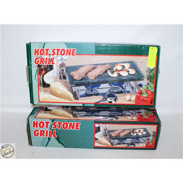 LOT OF 2 STOKES HOT STONE GRILLS ONE STONE MISSING