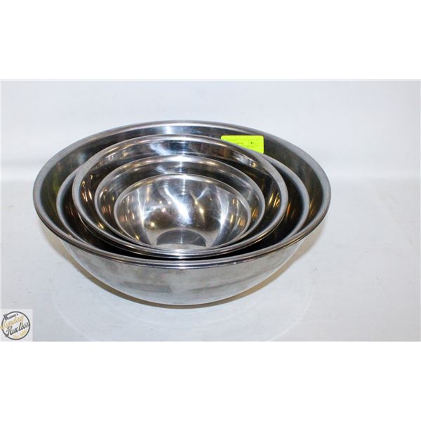 LOT OF NESTING METAL MIXING BOWLS