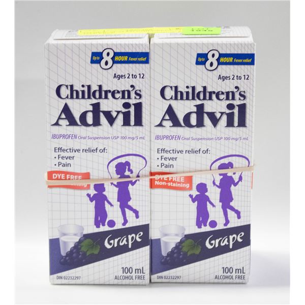 (2) NEW SEALED CHILDRENS ADVIL DYE FREE