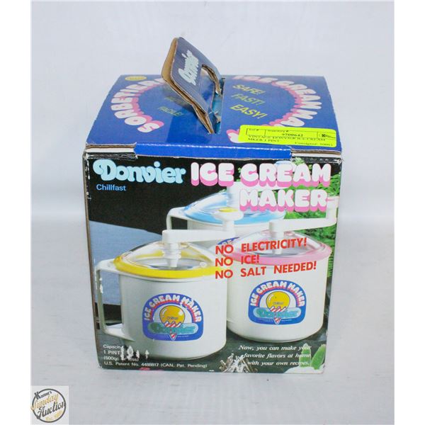 VINTAGE DONVIER ICE CREAM MAKER 1 PINT