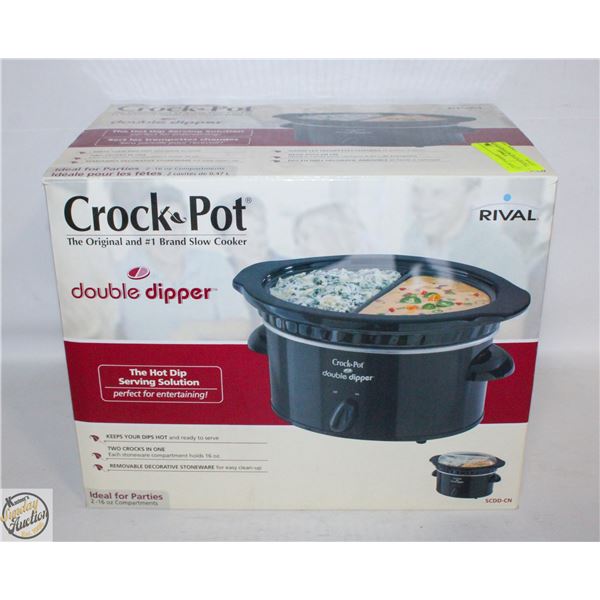 CROCK POT SLOW COOKER DOUBLE DIPPER