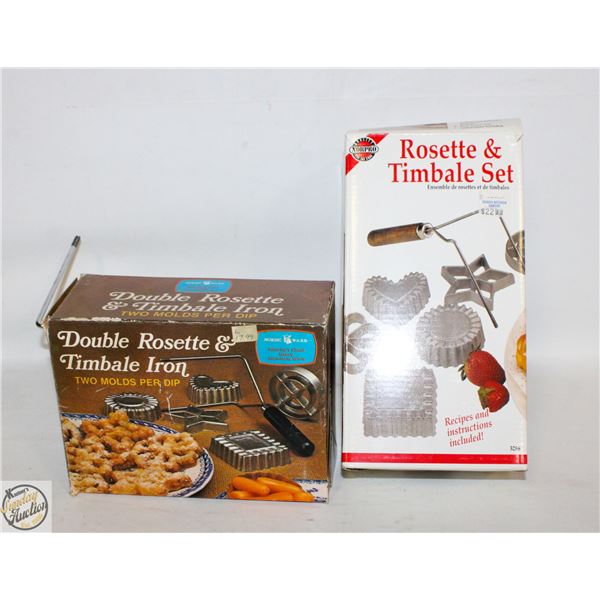 2 VINTAGE ROSETTE & TIMBALE KITS MISSING FORKS