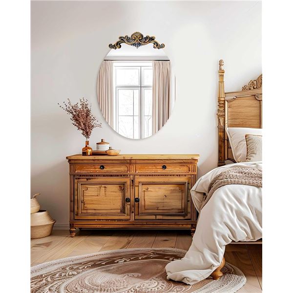 NEW ARTLOGE BAROQUE OVAL MIRROR 36 X 28"