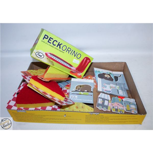 FLAT FULL OF NEW BLUE Q PRODUCTS INCLUDES SPONGES