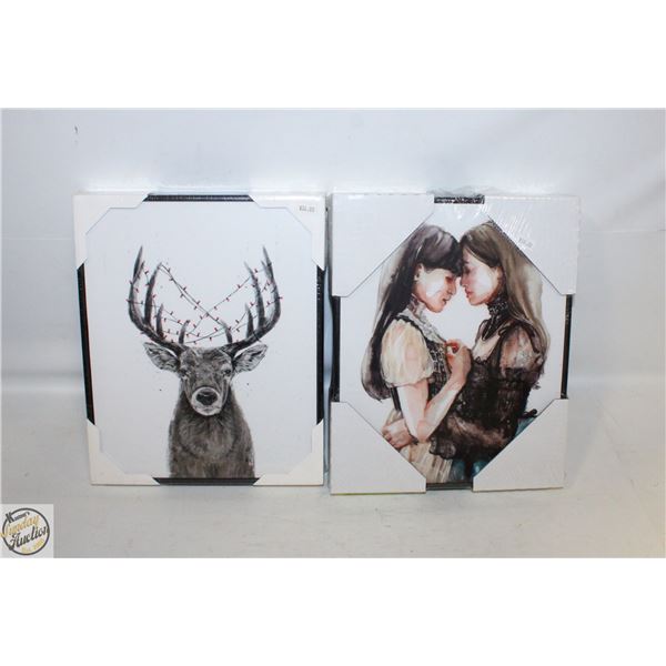 TWO NEW BOARD PRINTS "XMAS DEER" BY BALAZS SOLTI