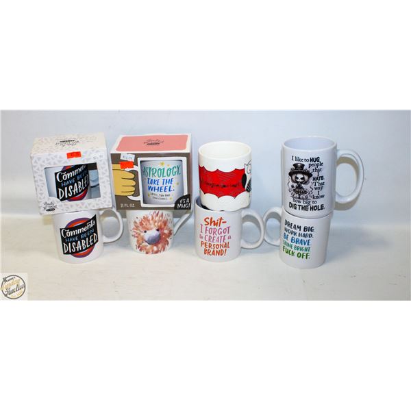 FLAT FULL OF NEW CERAMIC MUGS