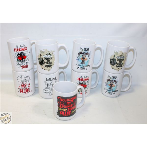 FLAT FULL OF NEW CERAMIC MUGS