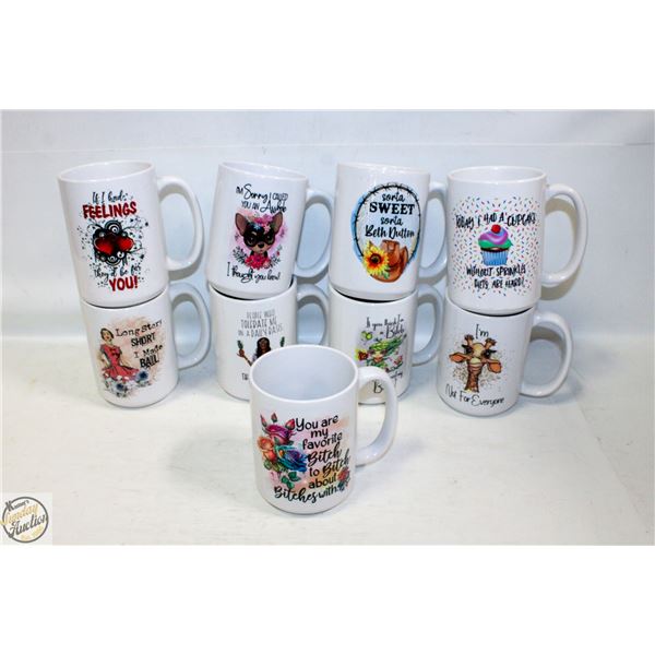 FLAT FULL OF NEW CERAMIC MUGS