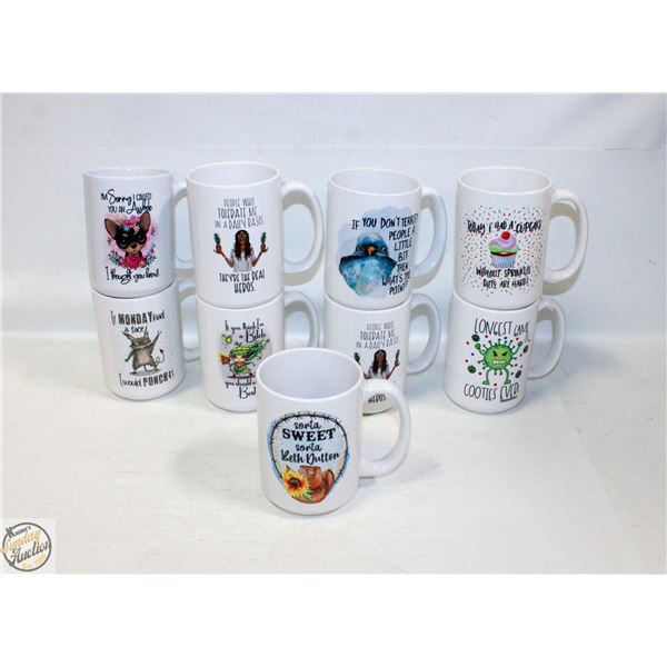 FLAT FULL OF NEW CERAMIC MUGS