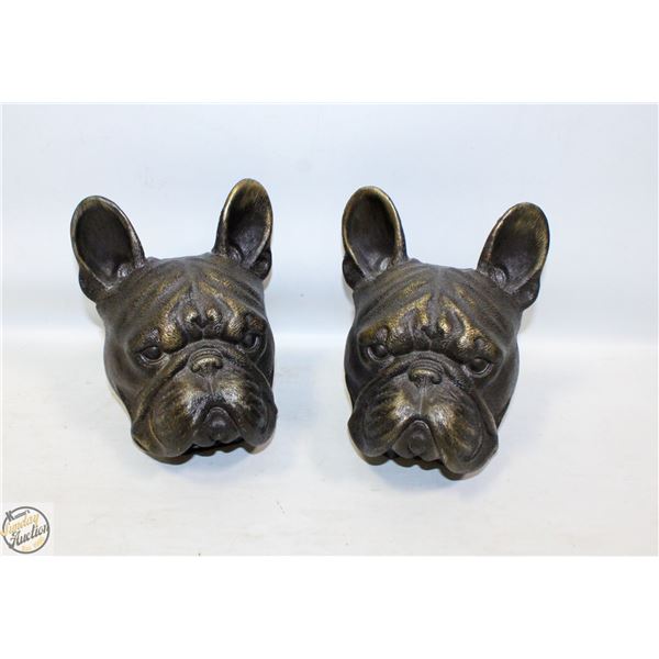 PAIR OF FRENCHIE CANINE BUSTS APPROX 5" TALL