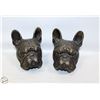 Image 1 : PAIR OF FRENCHIE CANINE BUSTS APPROX 5" TALL