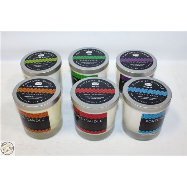 6 NEW FORTUNE CANDLES BY WHISKEY RIVER - SOY WAX