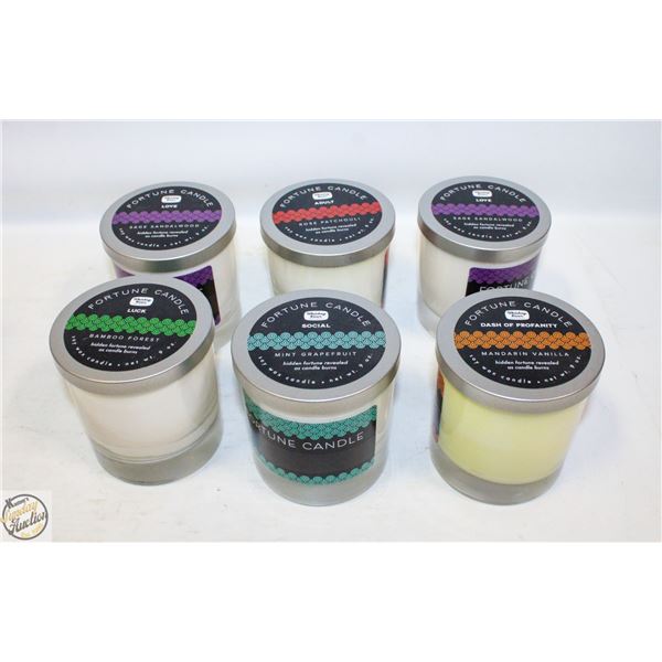 6 NEW FORTUNE CANDLES BY WHISKEY RIVER - SOY WAX