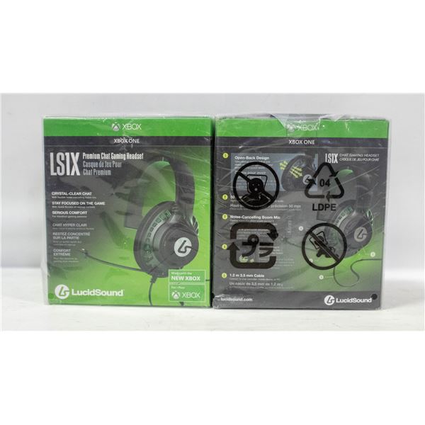 2 X XBOX LUCID SOUND HEADSETS. NEW